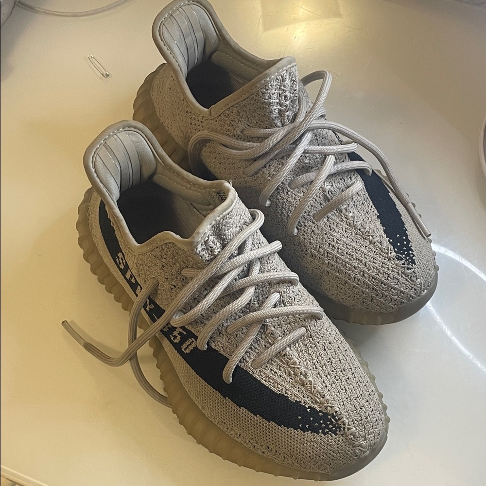 Yeezy Beige and Black Sneakers